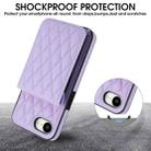For iPhone 16e YM015 Crossbody Rhombic Card Bag RFID Phone Case(Light Purple) - 2