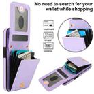 For iPhone 16e YM015 Crossbody Rhombic Card Bag RFID Phone Case(Light Purple) - 3