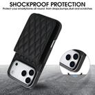 For iPhone 17 Pro Max YM015 Crossbody Rhombic Card Bag RFID Phone Case(Black) - 3
