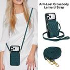 For iPhone 17 Pro Max YM015 Crossbody Rhombic Card Bag RFID Phone Case(Green) - 2