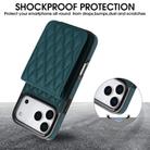For iPhone 17 Pro Max YM015 Crossbody Rhombic Card Bag RFID Phone Case(Green) - 3