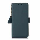 For iPhone 16 Side-Magnetic TJ Genuine Leather RFID Phone Case(Green) - 3