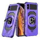 For iPhone XS / X Magnetic Ring Holder Phone Case(Purple) - 1