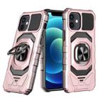 For iPhone 12 Magnetic Ring Holder Phone Case(Rose Gold) - 1