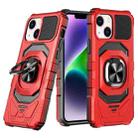 For iPhone 14 Plus Magnetic Ring Holder Phone Case(Red) - 1