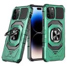 For iPhone 14 Pro Magnetic Ring Holder Phone Case(Dark Green) - 1