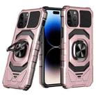 For iPhone 14 Pro Max Magnetic Ring Holder Phone Case(Rose Gold) - 1