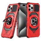 For iPhone 15 Pro Magnetic Ring Holder Phone Case(Red) - 1