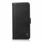 For iPhone 16 Plus KHAZNEH Side-Magnetic Litchi Genuine Leather RFID Case(Black) - 2