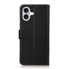 For iPhone 17 KHAZNEH Side-Magnetic Litchi Genuine Leather RFID Case(Black) - 3