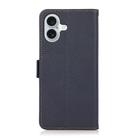 For iPhone 17 KHAZNEH Side-Magnetic Litchi Genuine Leather RFID Case(Blue) - 3