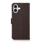 For iPhone 17 KHAZNEH Side-Magnetic Litchi Genuine Leather RFID Case(Brown) - 3