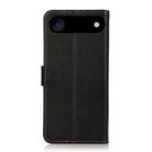 For iPhone 17 Air KHAZNEH Side-Magnetic Litchi Genuine Leather RFID Case(Black) - 3