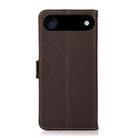 For iPhone 17 Air KHAZNEH Side-Magnetic Litchi Genuine Leather RFID Case(Brown) - 3