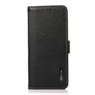 For iPhone 17 Pro Max KHAZNEH Side-Magnetic Litchi Genuine Leather RFID Case(Black) - 2
