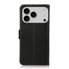For iPhone 17 Pro Max KHAZNEH Side-Magnetic Litchi Genuine Leather RFID Case(Black) - 3