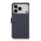 For iPhone 17 Pro Max KHAZNEH Side-Magnetic Litchi Genuine Leather RFID Case(Blue) - 3