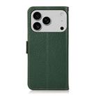 For iPhone 17 Pro Max KHAZNEH Side-Magnetic Litchi Genuine Leather RFID Case(Green) - 3