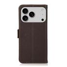 For iPhone 17 Pro Max KHAZNEH Side-Magnetic Litchi Genuine Leather RFID Case(Brown) - 3
