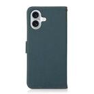 For iPhone 16 Plus KHAZNEH Custer Genuine Leather RFID Phone Case(Green) - 3