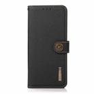 For iPhone 16 KHAZNEH Custer Genuine Leather RFID Phone Case(Black) - 2