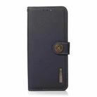 For iPhone 16 KHAZNEH Custer Genuine Leather RFID Phone Case(Blue) - 2