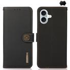 For iPhone 17 KHAZNEH Custer Genuine Leather RFID Phone Case(Black) - 1