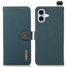 For iPhone 17 KHAZNEH Custer Genuine Leather RFID Phone Case(Green) - 1