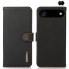 For iPhone 17 Air KHAZNEH Custer Genuine Leather RFID Phone Case(Black) - 1