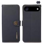 For iPhone 17 Air KHAZNEH Custer Genuine Leather RFID Phone Case(Blue) - 1