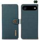 For iPhone 17 Air KHAZNEH Custer Genuine Leather RFID Phone Case(Green) - 1
