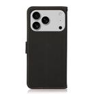 For iPhone 17 Pro KHAZNEH Custer Genuine Leather RFID Phone Case(Black) - 3