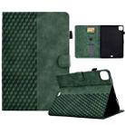 For iPad Pro 11 2024 Rhombus Embossed Leather Tablet Case(Green) - 1