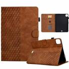 For iPad Pro 11 2024 Rhombus Embossed Leather Tablet Case(Brown) - 1