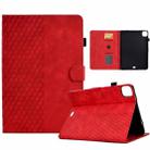 For iPad Pro 11 2024 Rhombus Embossed Leather Tablet Case(Red) - 1