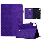 For iPad Pro 11 2024 Rhombus Embossed Leather Tablet Case(Purple) - 1