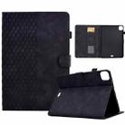 For iPad Pro 11 2024 Rhombus Embossed Leather Tablet Case(Black) - 1