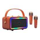 M3201 Portable Colorful Bluetooth Speaker Home Retro Karaoke Dual-Mic Speaker(Orange) - 1