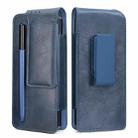 For Samsung Galaxy Z Fold5/Fold4/Fold3 Business Back Clip Leather Phone Bag, Without Pen(Blue) - 1