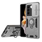 For vivo V27 / V27 Pro Camshield Ring Holder Phone Case(Grey) - 1