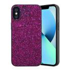 For iPhone XS / X Glitter Powder TPU Hybrid PC Phone Case(Purple) - 1