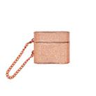 For AirPods 3 Cylindrical Glitter Leather Texture Bluetooth Earphone Protective Case(Rose Gold) - 1