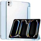 For iPad Pro 11 2024 3-fold Semi-transparent Frosted Smart Leather Tablet Case(Sky Blue) - 1