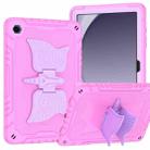 For Samsung Galaxy A9+ Kickstand PC Hybrid Silicone Tablet Case(Pink Purple) - 2