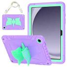 For Samsung Galaxy A9+ Kickstand PC Hybrid Silicone Tablet Case(Purple Mint) - 1