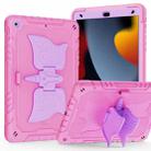 For iPad 10.2 2021/2020/2019 Kickstand PC Hybrid Silicone Tablet Case(Pink Purple) - 2
