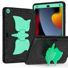 For iPad 10.2 2021/2020/2019 Kickstand PC Hybrid Silicone Tablet Case(Black Mint) - 2