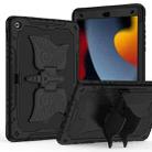 For iPad 10.2 2021/2020/2019 Kickstand PC Hybrid Silicone Tablet Case(Black) - 2