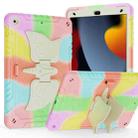 For iPad 10.2 2021/2020/2019 Kickstand PC Hybrid Silicone Tablet Case(Colorful Rose Gold) - 2