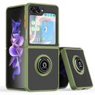 For Samsung Galaxy Z Flip5 Q Shadow 1 Series TPU + PC Phone Case with Ring(Army Green) - 1
